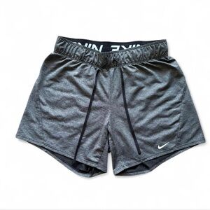 Nike Women’s Gray Athletic Shorts with White Swoosh